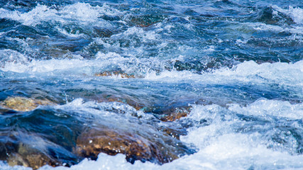 Water stream end of the waterfall