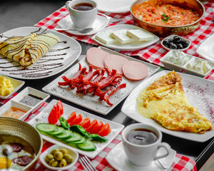 breakfast set on the table