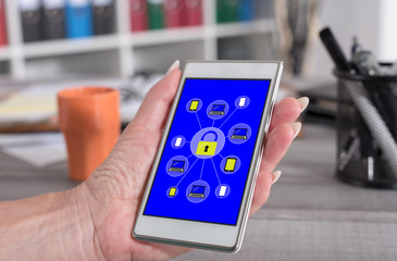 Password protected concept on a smartphone