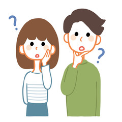 若い　夫婦　カップル　疑問　心配