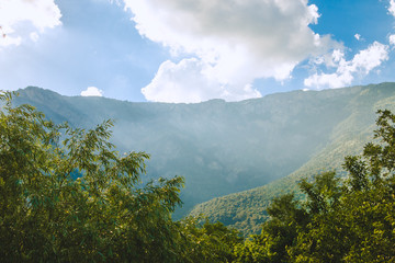 view on a valley between mountains