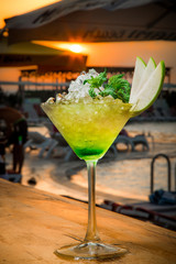 iced mojito cocktail with apple