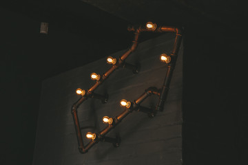 interior pointer of lights dark night 