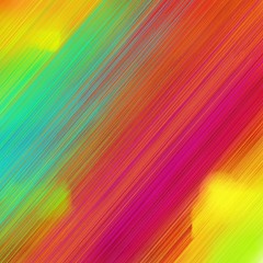 diagonal motion speed lines background or backdrop with moderate red, light sea green and yellow green colors. dreamy digital abstract art. square graphic with strong color