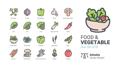 Food & Vegetable vector icons
