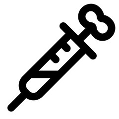 Syringe Line Icon Vector