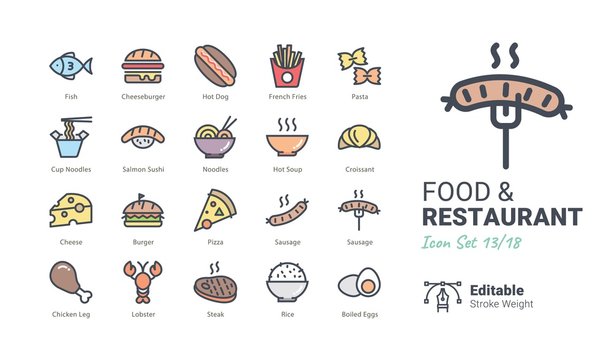 Food & Restaurant vector icons