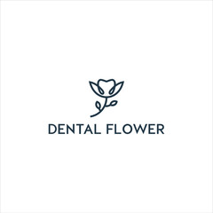 Obraz premium tooth and flower logo design