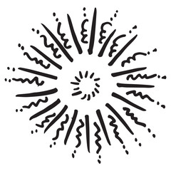 doodle design element, starburst, firework, sparkling, sunburst, explosion for concept design.