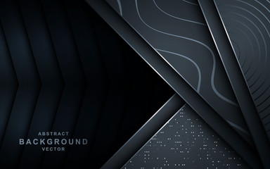 Abstract navy light dark grey metallic overlap design modern futuristic technology background vector illustration.