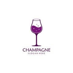 Champagne logo vector icon illustration design 