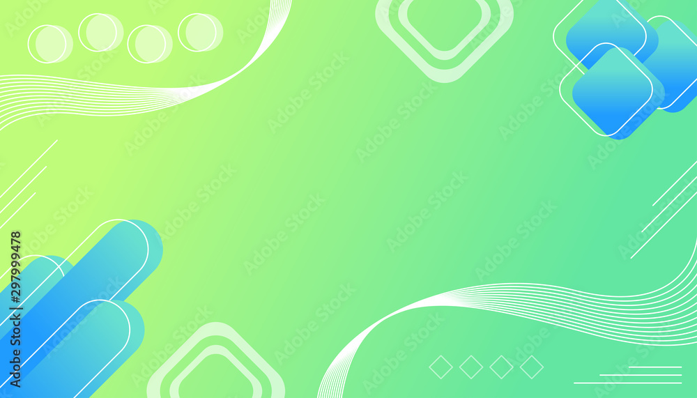 Wall mural abstract gradient geometric shape background, for web banner, poster, landing page vector template