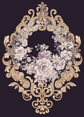 Decorative elegant luxury design.Vintage elements in baroque, rococo style.Design for cover, fabric, textile, wrapping paper .