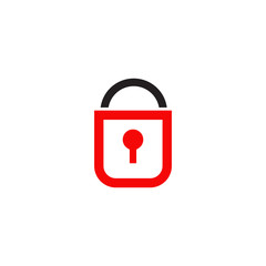 Padlock icon logo design vector illustration template
