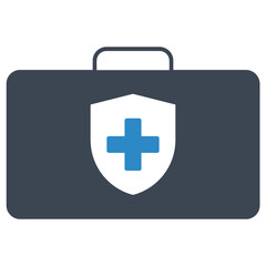 Human health medical insurance concept vector first aid  kit box icon design