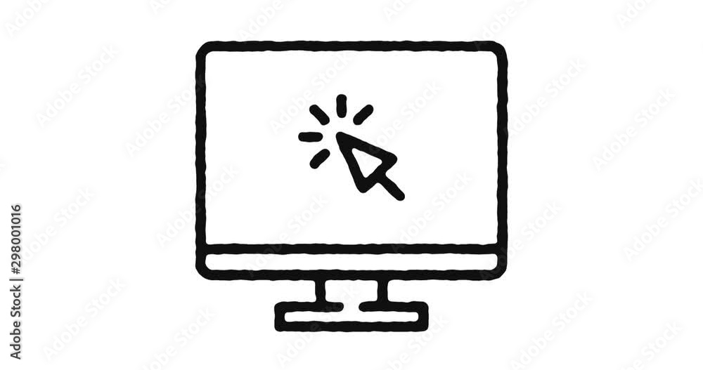 Poster web page outline icon animation footage/video. hand drawn like symbol animated with motion graphic, 