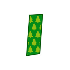 Logotipo letra I con patrón de árboles de navidad en color verde