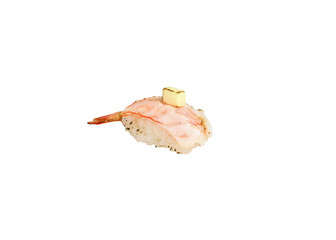 Ebi or Shrimp with cream cheese sushi nigiri japanese cuisine