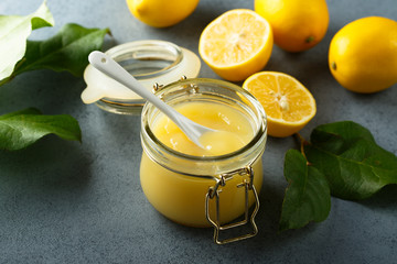 Homemade lemon curd in the jar