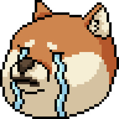 Fototapeta premium vector pixel art dog cry