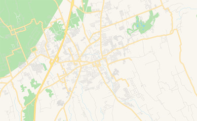 Fototapeta na wymiar Printable street map of Lipa, Philippines