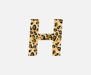 Letter H Leopard Letter Icon , Wild life animal letter H Cheetah Letter Icon. Animal Design Concept.