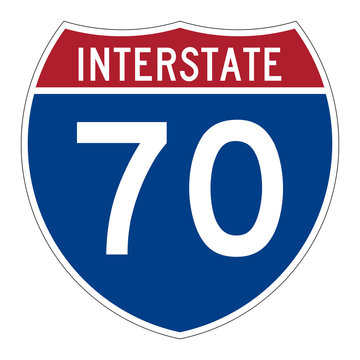 Interstate Highway 70 Road Sign 