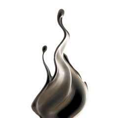 Splash fluid. 3d illustration, 3d rendering.