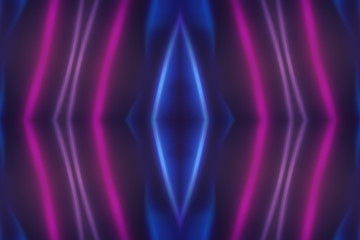 Dark abstract futuristic background. Neon lines glow. Neon lines, shapes. Multi-colored glow,...