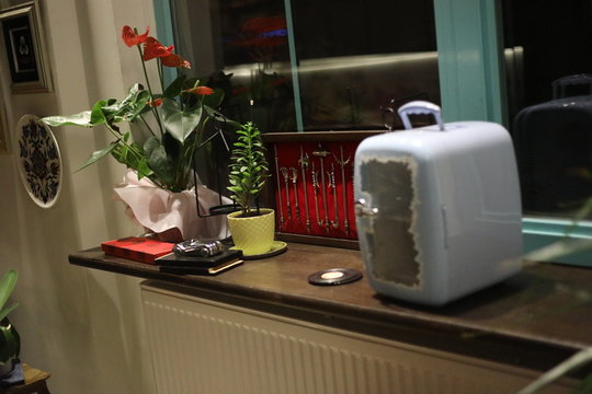 Mini Fridge On A Shelf