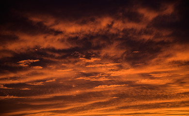 Dramatic sky. Sunset. Nature background.