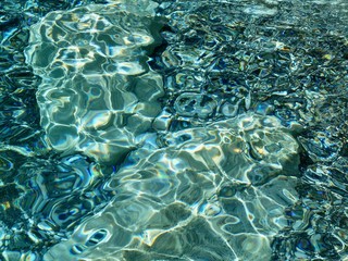 Top down view of clear water