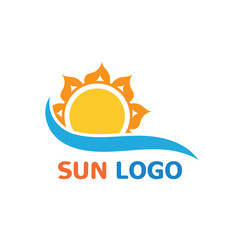 Sun Summer Logo Design illustration icon template