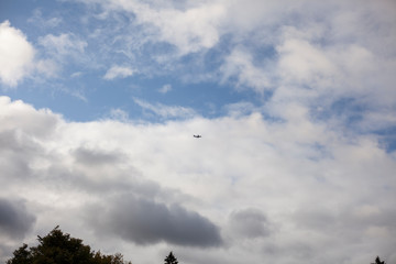 Something in the sky. Some kind of object moves through the sky. Simple heavenly landscape.