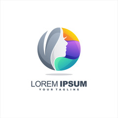 awesome women colorful logo design