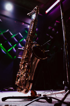 Saxophone instrument in the bar