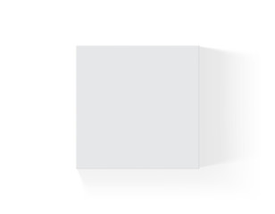 white paper box isolated on white background mock up 