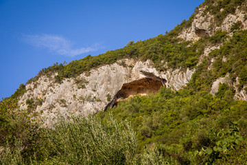 Cave in the mountains of Corfu island, Greece