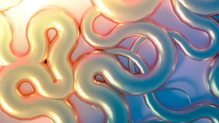 Golden wave background. 3d illustration, 3d rendering.