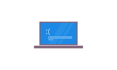 Blue screen error vector pc single icon