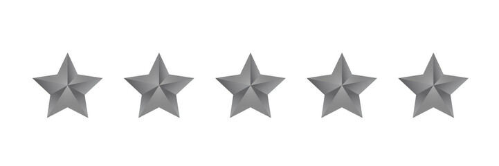 luxury five stars silver gradient rating icon vector