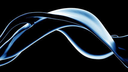 Splash fluid. 3d illustration, 3d rendering.