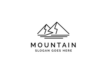 Simple modern mountain adventure logo design