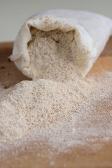 White buckwheat flour with white cotton