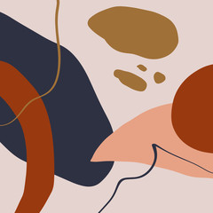 Terracotta Art Print Abstract Modern Digital Painting Fashion Scandinavian Style Color Abstraction Poster Contemporary Burnt Orange Vector Illustration Clipart