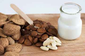 Almond nuts with white milk macro