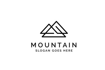 Simple modern mountain adventure logo design