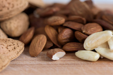 Almond nuts with white milk macro