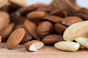 Almond nuts with white milk macro