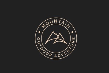 Simple modern mountain adventure logo design